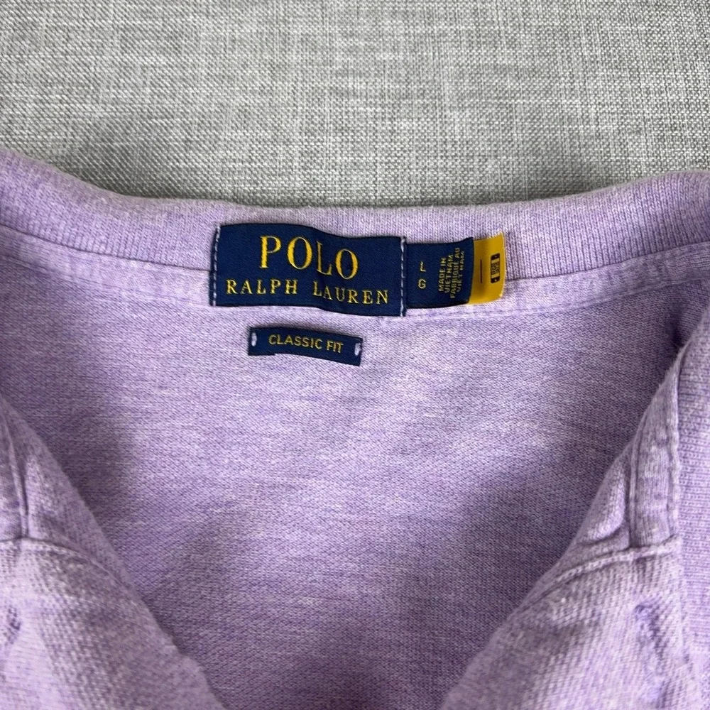 Polo Ralph Lauren Polo Shirt Mens L Purple Classic Fit Cotton Short Sleeve Logo